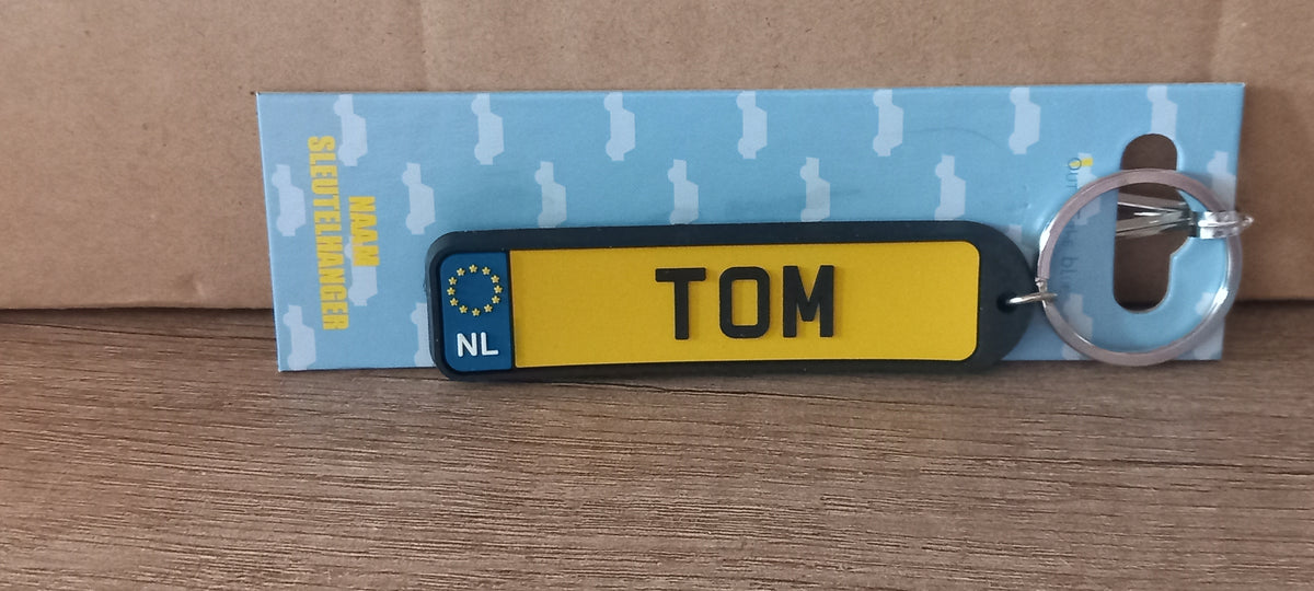 Sleutelhanger kenteken afgerond: Tom