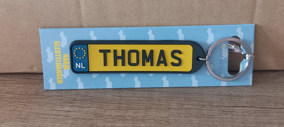 Sleutelhanger kenteken afgerond: Thomas