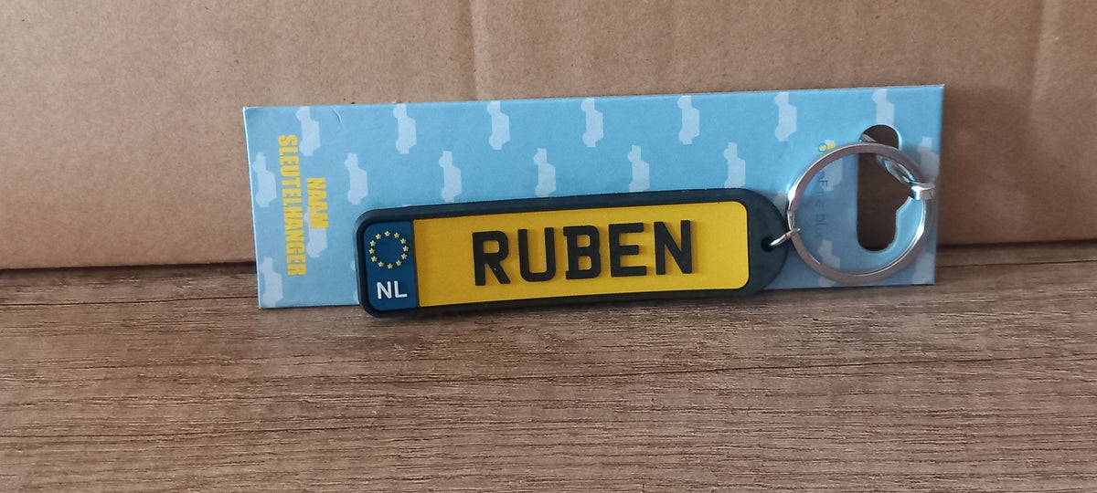 Sleutelhanger kenteken afgerond: Ruben