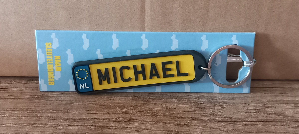 Sleutelhanger kenteken afgerond: Michael
