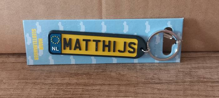 Sleutelhanger kenteken afgerond: Matthijs