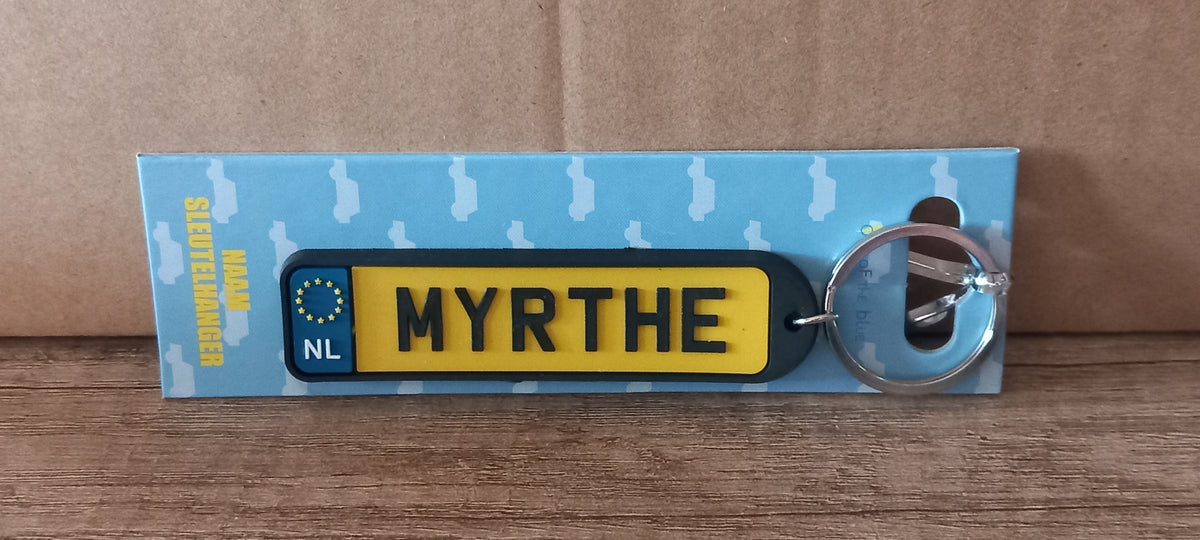 Sleutelhanger kenteken afgerond: Myrthe