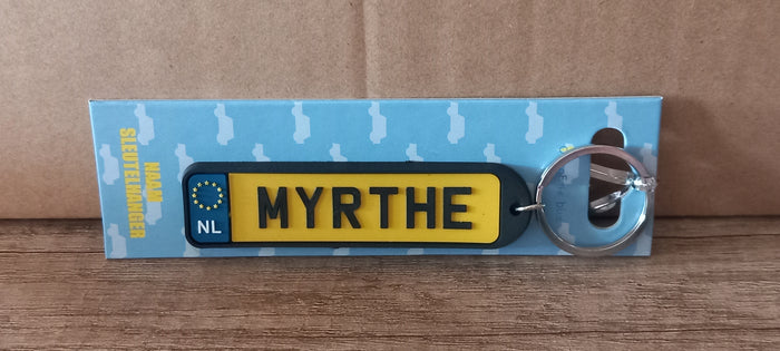 Sleutelhanger kenteken afgerond: Myrthe