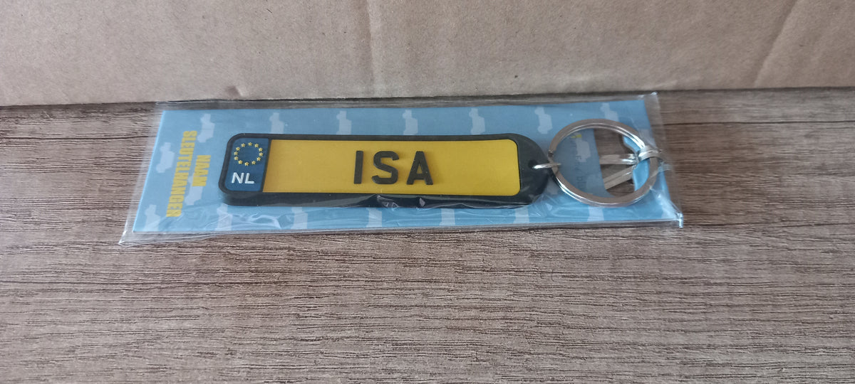 Sleutelhanger kenteken afgerond: Isa