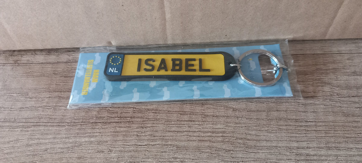 Sleutelhanger kenteken afgerond: Isabel