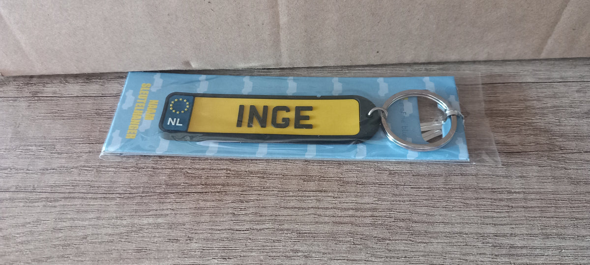 Sleutelhanger kenteken afgerond: Inge