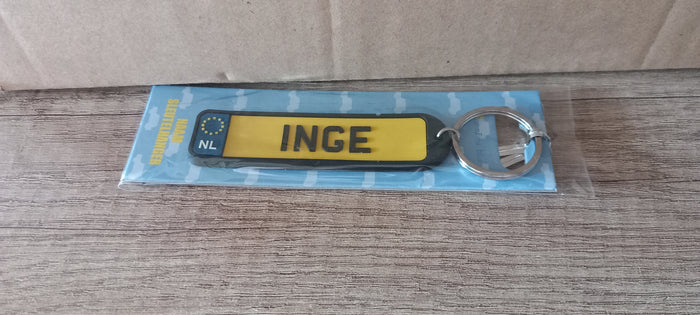 Sleutelhanger kenteken afgerond: Inge