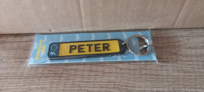 Sleutelhanger kenteken afgerond: Peter