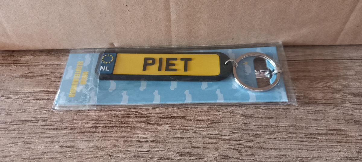 Sleutelhanger kenteken afgerond: Piet