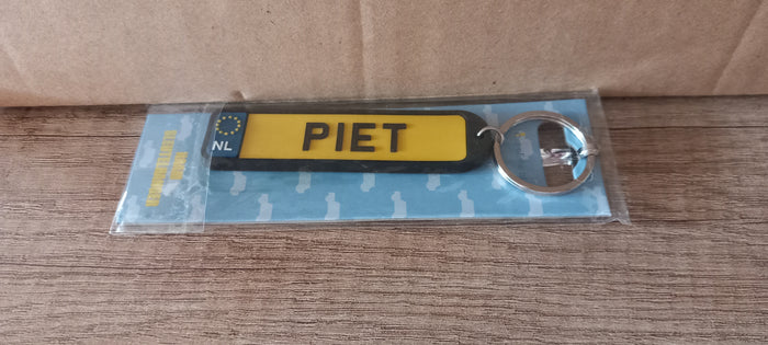 Sleutelhanger kenteken afgerond: Piet