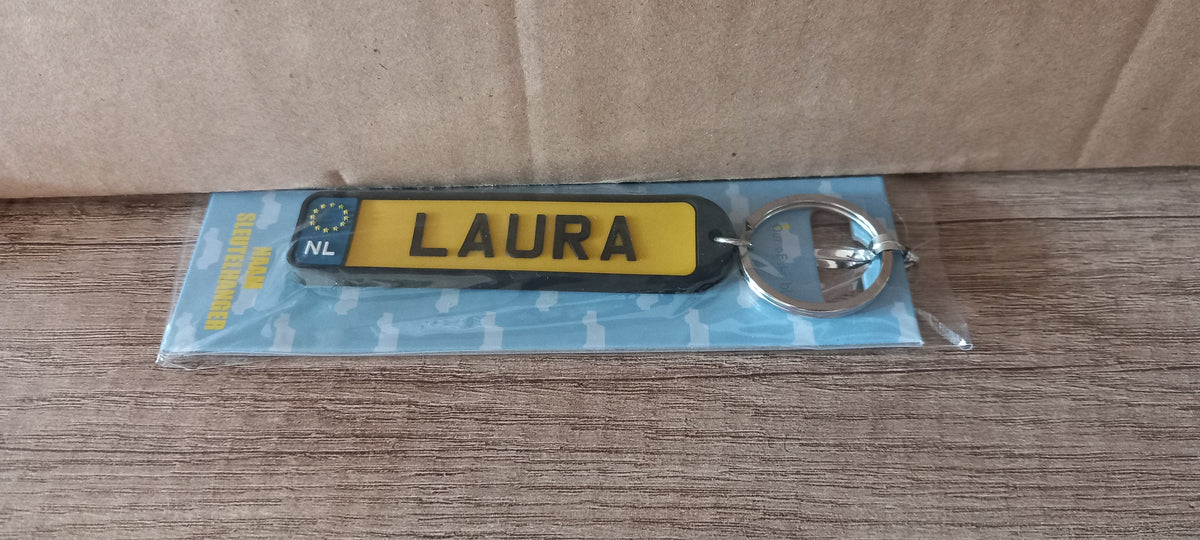 Sleutelhanger kenteken afgerond: Laura