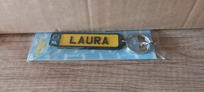Sleutelhanger kenteken afgerond: Laura