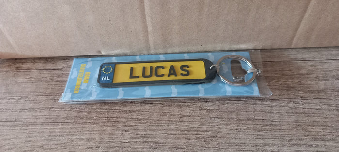 Sleutelhanger kenteken afgerond: Lucas