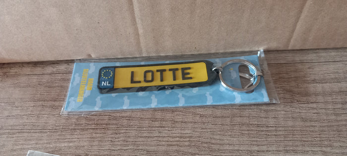 Sleutelhanger kenteken afgerond: Lotte