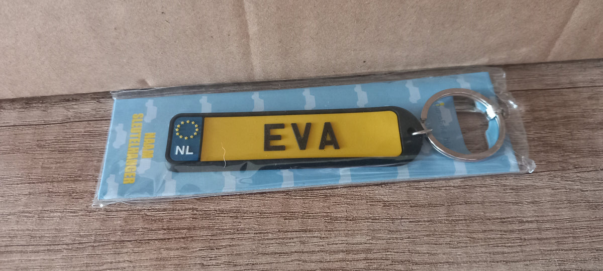 Sleutelhanger kenteken afgerond: Eva