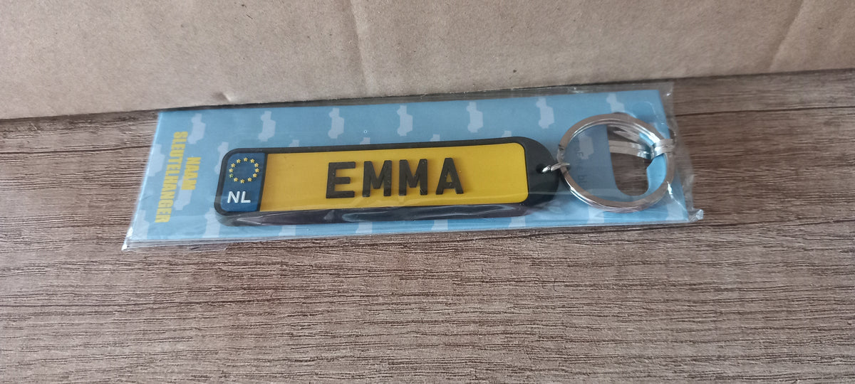 Sleutelhanger kenteken afgerond: Emma