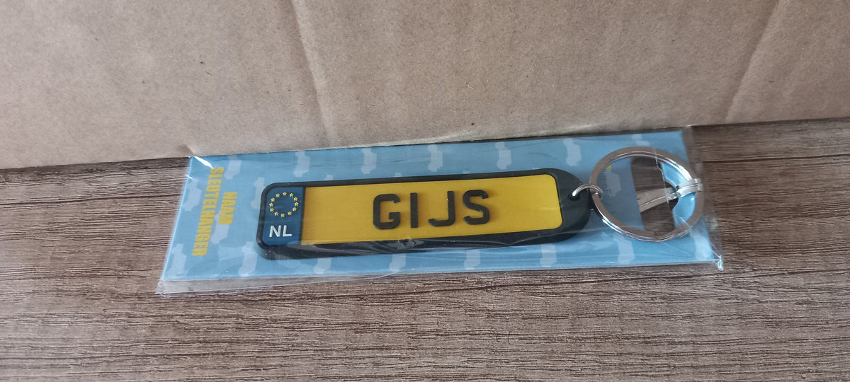 Sleutelhanger kenteken afgerond: Gijs