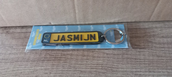 Sleutelhanger kenteken afgerond: Jasmijn