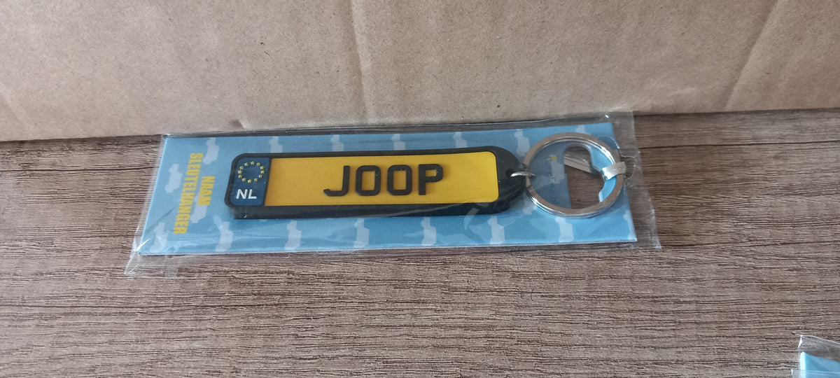 Sleutelhanger kenteken afgerond: Joop