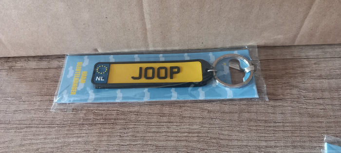 Sleutelhanger kenteken afgerond: Joop