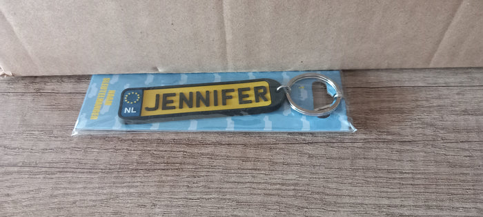 Sleutelhanger kenteken afgerond: Jennifer