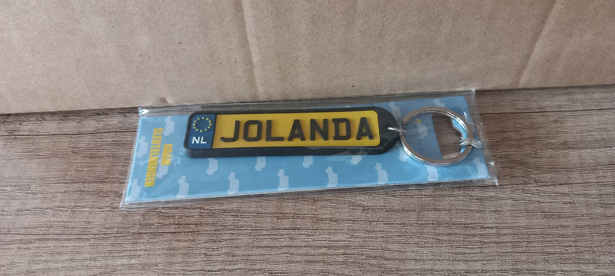 Sleutelhanger kenteken afgerond: Jolanda