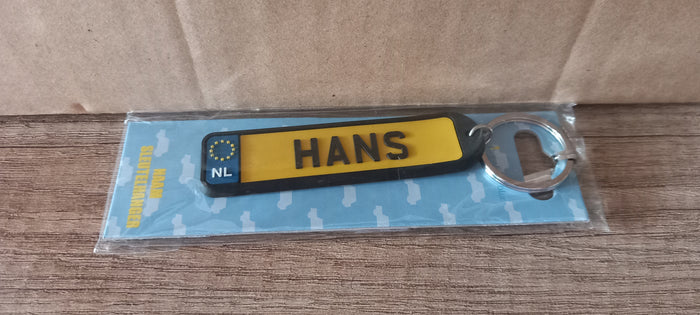 Sleutelhanger kenteken afgerond: Hans