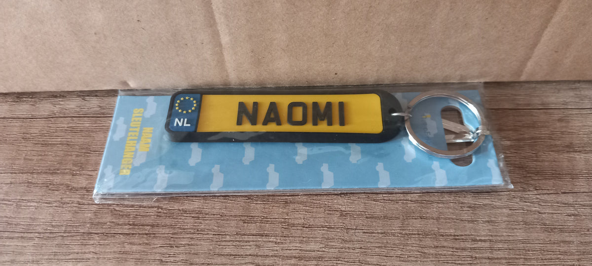 Sleutelhanger kenteken afgerond: Naomi