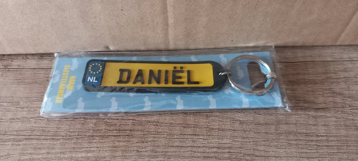 Sleutelhanger kenteken afgerond: Daniel