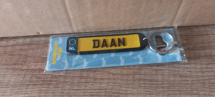 Sleutelhanger kenteken afgerond: Daan