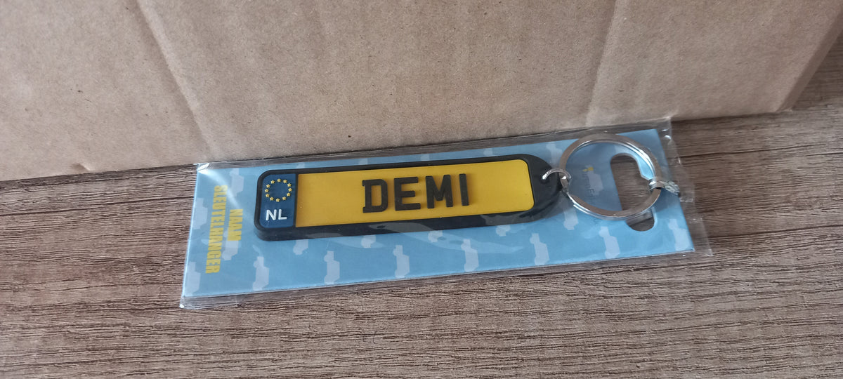 Sleutelhanger kenteken afgerond: Demi