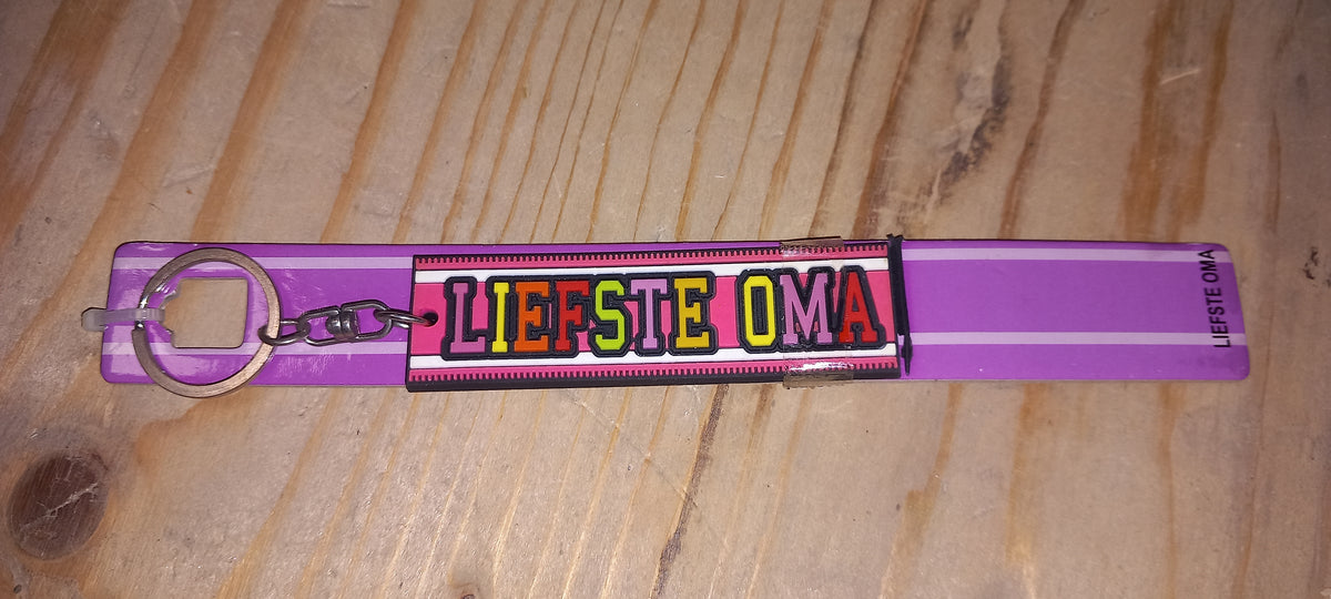 Sleutelhanger paars: Liefste oma