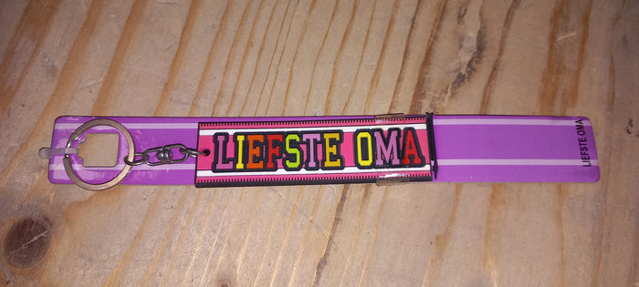 Sleutelhanger paars: Liefste oma