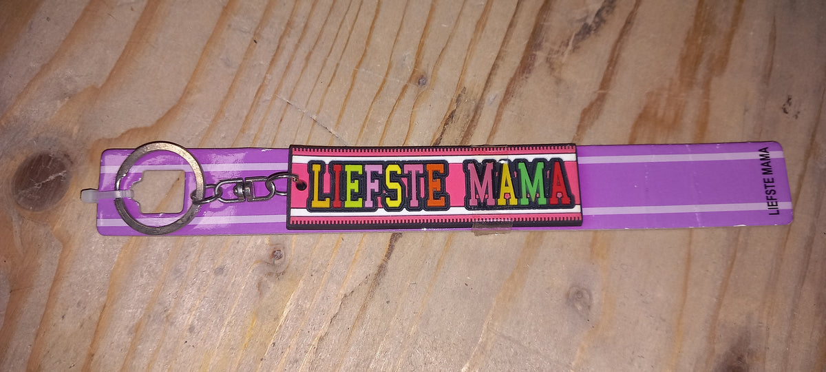 Sleutelhanger paars: Liefste mama