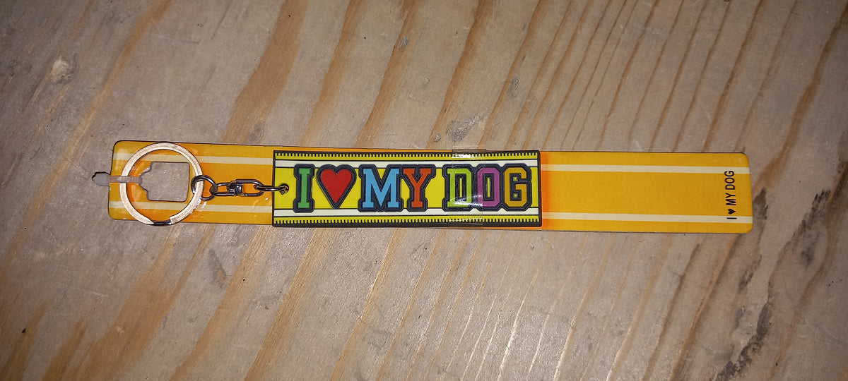 Sleutelhanger oranje: I love my dog