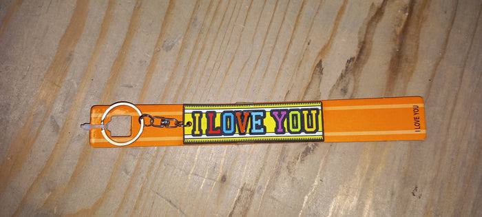 Sleutelhanger oranje: I love you