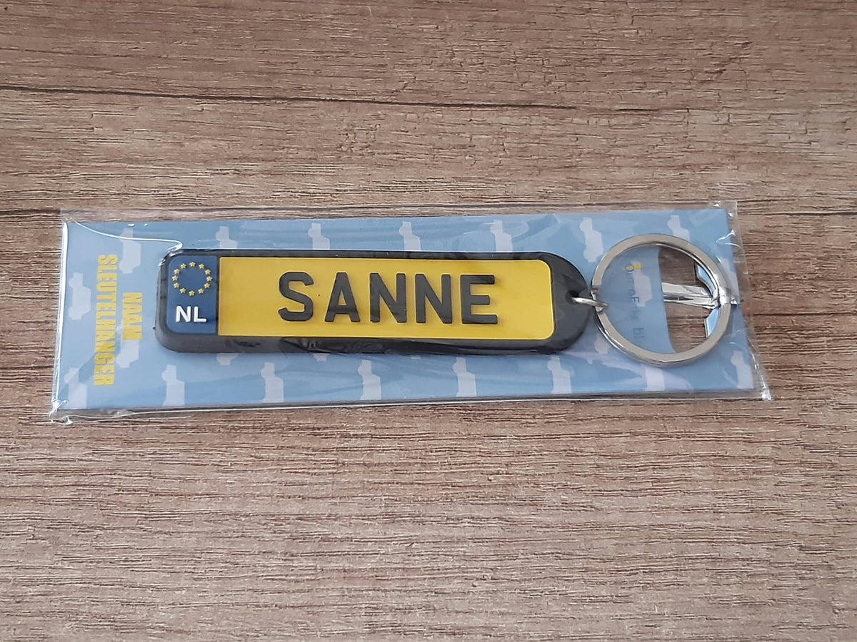 Sleutelhanger kenteken afgeronde hoeken: Sanne