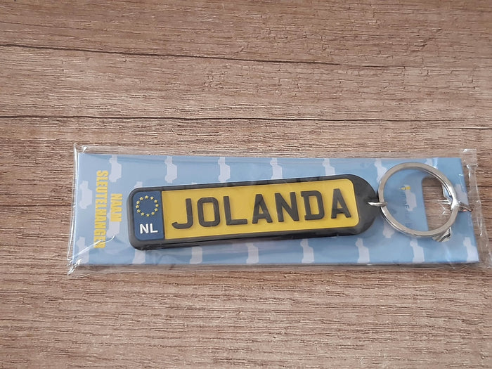Sleutelhanger kenteken afgeronde hoeken: Jolanda