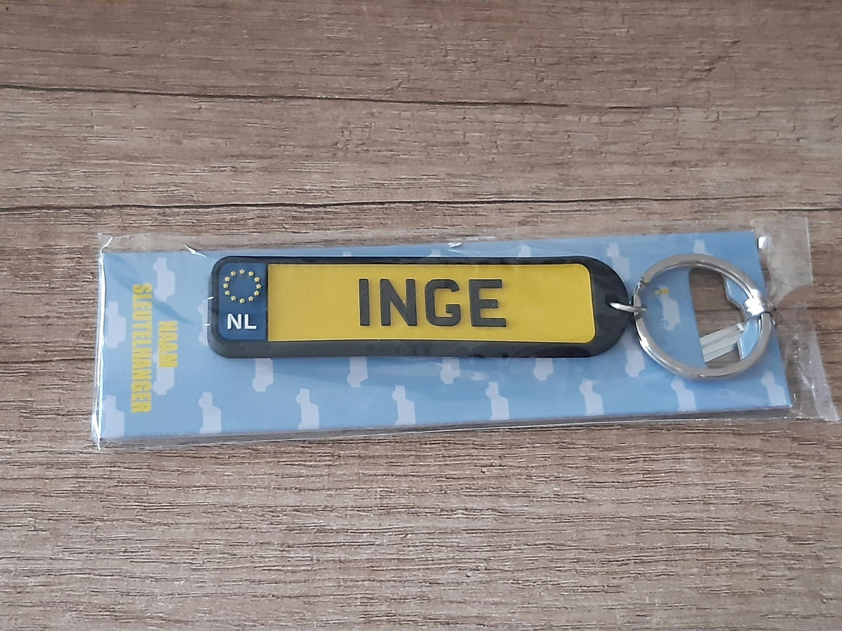 Sleutelhanger kenteken afgeronde hoeken: Inge