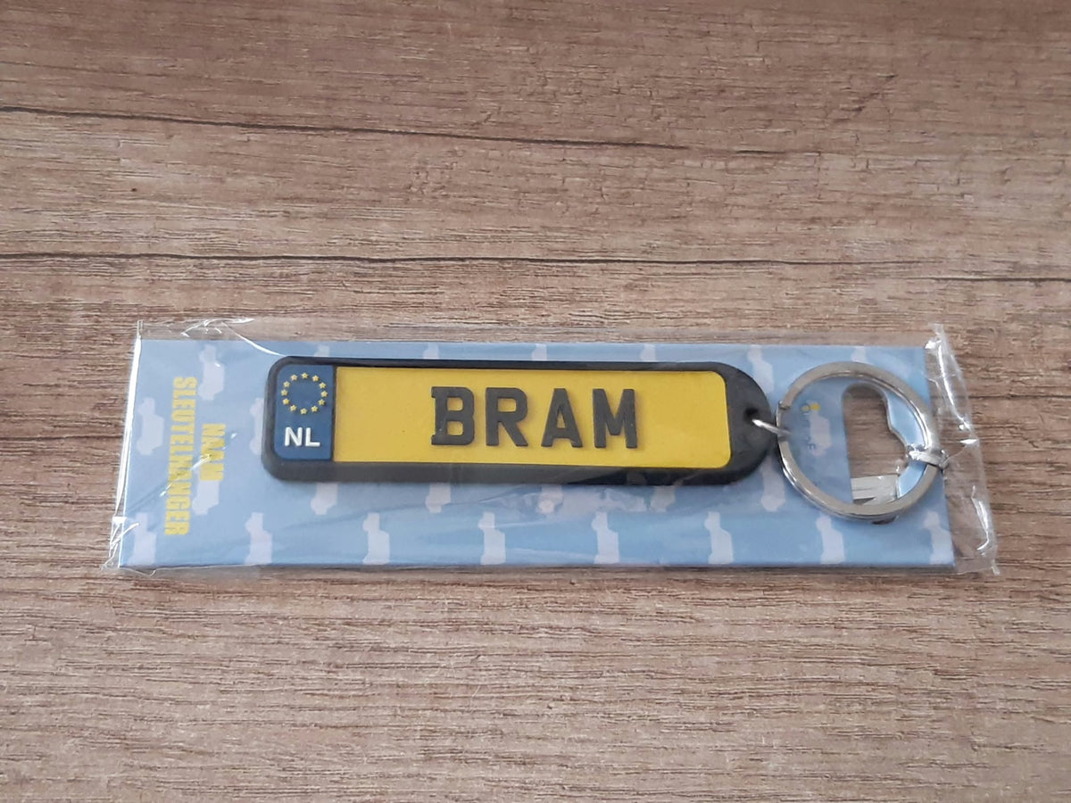Sleutelhanger kenteken afgeronde hoeken: Bram
