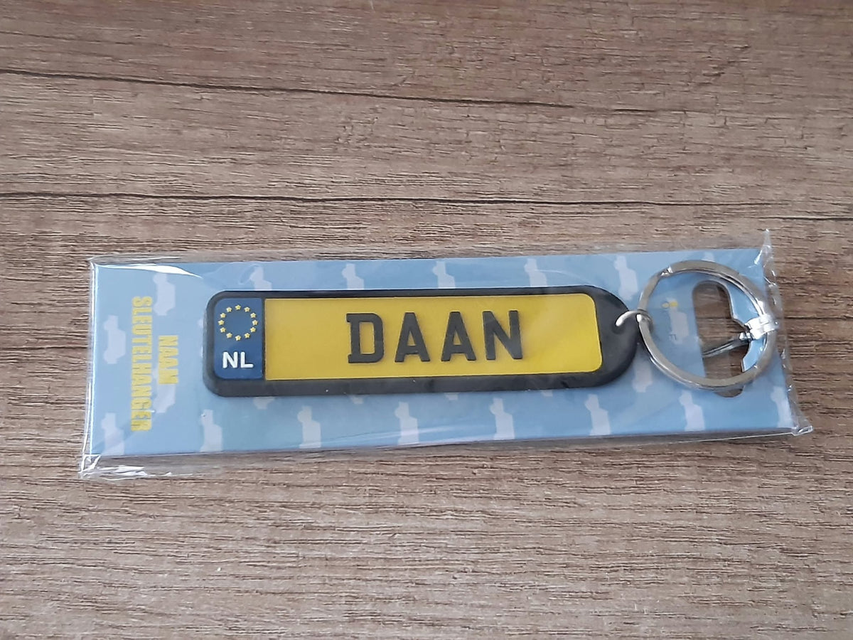 Sleutelhanger kenteken afgeronde hoeken: Daan