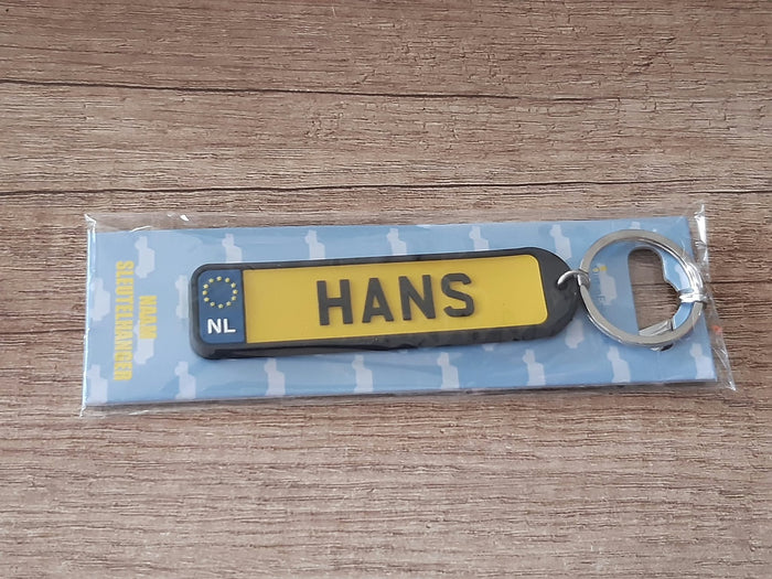 Sleutelhanger kenteken afgeronde hoeken: Hans