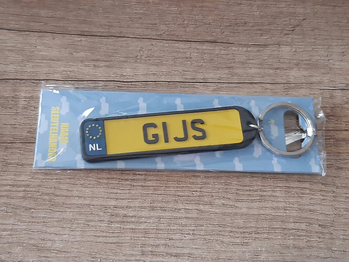 Sleutelhanger kenteken afgeronde hoeken: Gijs