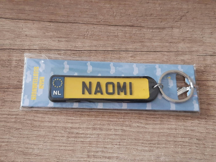 Sleutelhanger kenteken afgeronde hoeken: Naomi
