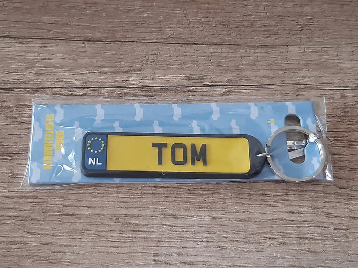 Sleutelhanger kenteken afgeronde hoeken: Tom