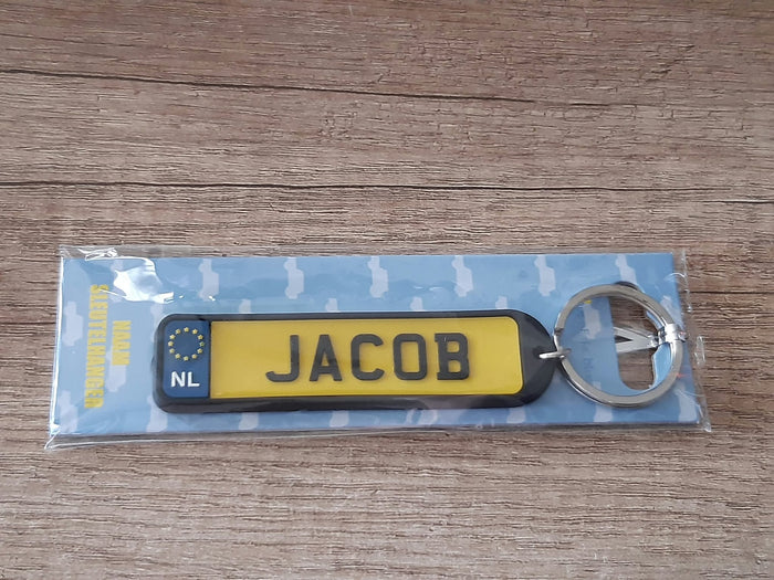 Sleutelhanger kenteken afgeronde hoeken: Jacob