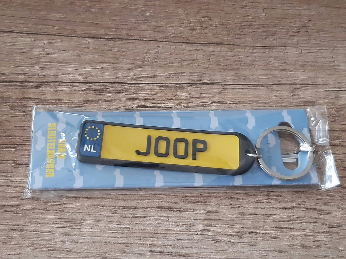 Sleutelhanger kenteken afgeronde hoeken: Joop