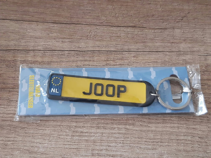Sleutelhanger kenteken afgeronde hoeken: Joop