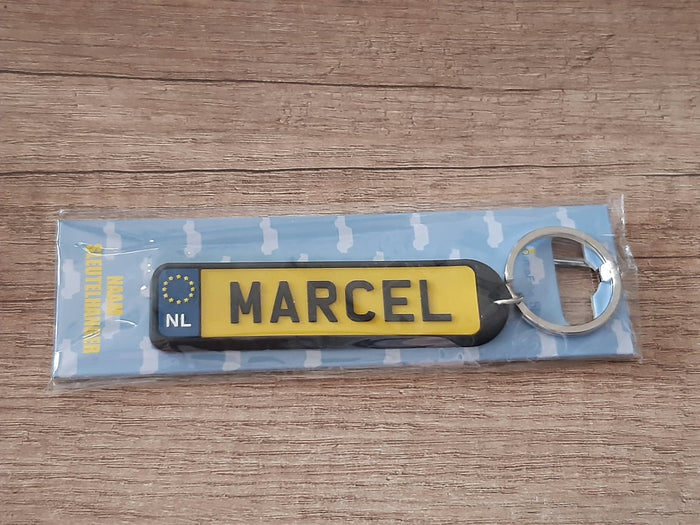 Sleutelhanger kenteken afgeronde hoeken: Marcel