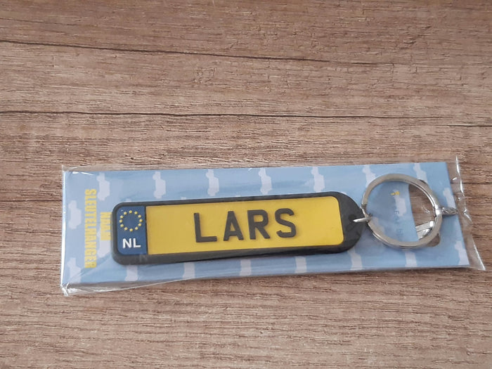Sleutelhanger kenteken afgeronde hoeken: Lars